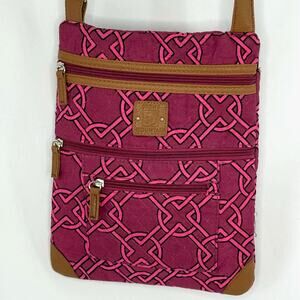 Stone Mountain Pink Quilted Crossbody Purse | Geometric Print